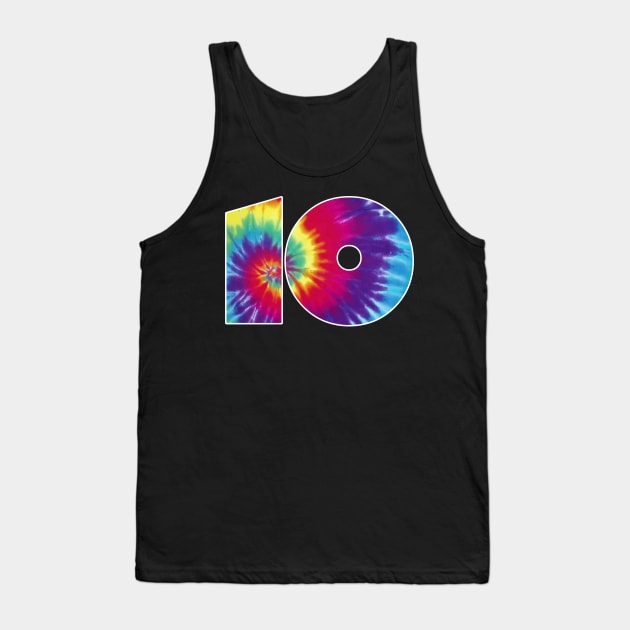 Number 10 Team Event Shirt or 10th Birthday Tie Dye Gift Tank Top by GillTee